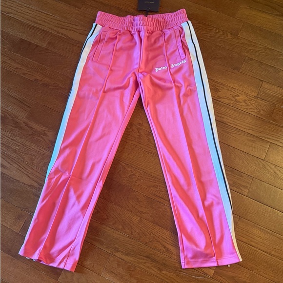 Palm Angels Other - Palm Angels Kids Hot Pink Track Pants with White & Black Side Stripes